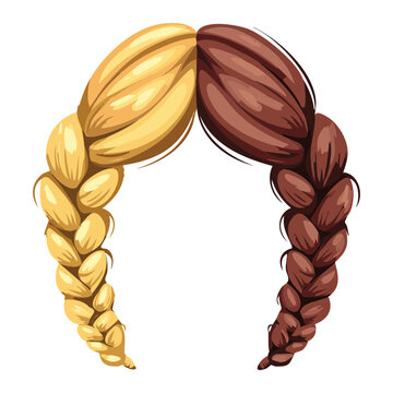 Split Color Blonde Brown Braided Hairstyle