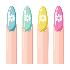 Graceful Pastel Floral Nail Art Stand