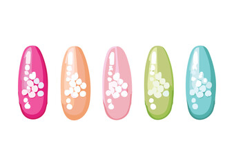 Delicate Pastel Flower Pattern Nail Art