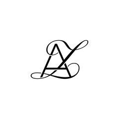 initial letter A with Z script logo