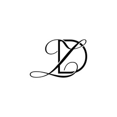 initial letter D with Z script logo