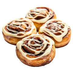 Fototapeta premium Delicious cinnamon rolls with creamy icing a sweet treat baked pastry swirls goodness