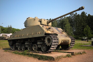 Old military Medium Tank participated in the 2nd world war. US production, 1942.