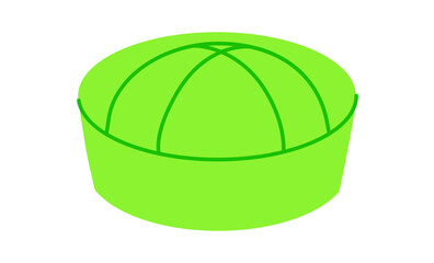 Sailor Pillbox shape Hat. Head Fashion accessory cap clothing technical illustration. Vector headgear for Men, women, unisex style, flat template CAD mockup sketch outline isolated