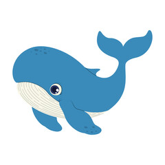Happy blue whale with a sweet smile. Perfect for kids’ illustrations, educational projects, and ocean-themed designs.