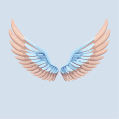 Obraz premium Pastel Pink and Blue Angel Wings Elegant Illustration