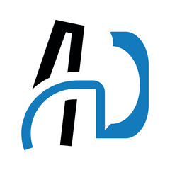 Ad letter logo vector template. Creative Ad font logo.	