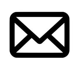 Minimal Black Line Envelope Icon for Mail and Communication