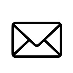 Minimal Black Line Envelope Icon for Mail and Communication