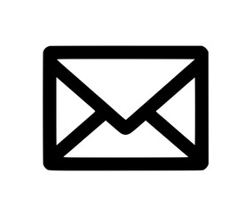 Minimal Black Line Envelope Icon for Mail and Communication