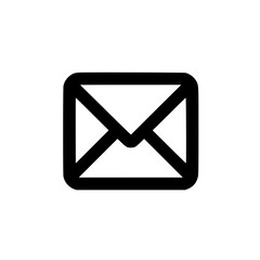 Minimal Black Line Envelope Icon for Mail and Communication