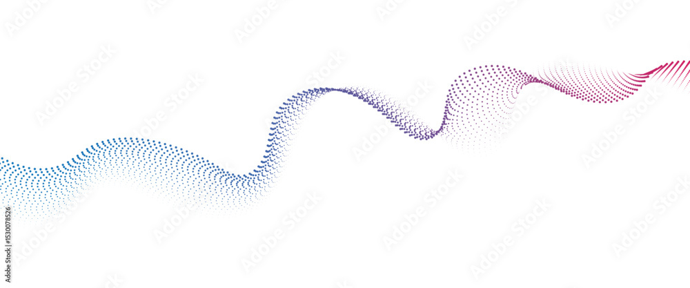 Poster Flowing Dot Wave halftone gradient pattern on transparent background	
