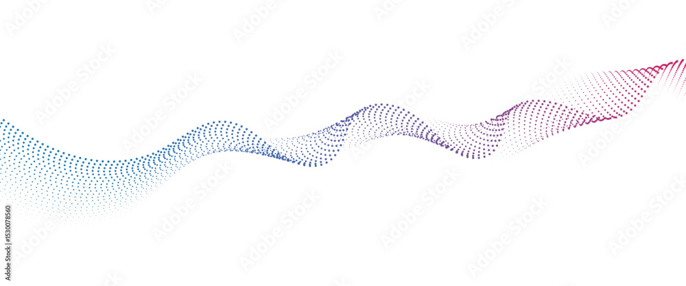 Poster Flowing Dot Wave halftone gradient pattern on transparent background	
