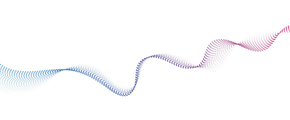 Flowing Dot Wave halftone gradient pattern on transparent background	

