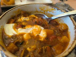 Beef goulash, soup and a stew, made of beef chuck steak, potatoes and plenty of paprika. Hungarian traditional meal.