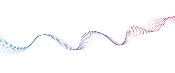 Flowing Dot Wave halftone gradient pattern on transparent background	
