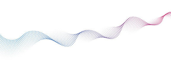 Flowing Dot Wave halftone gradient pattern on transparent background	
