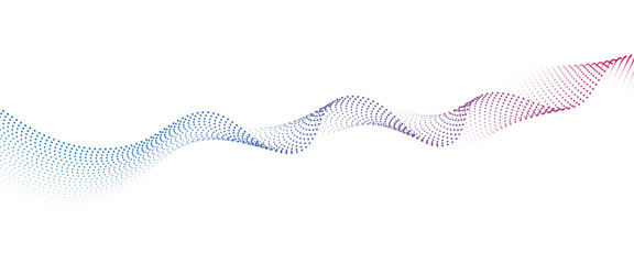Flowing Dot Wave halftone gradient pattern on transparent background	
