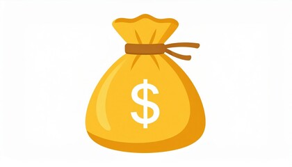 Simple Cartoon Money Bag Illustration