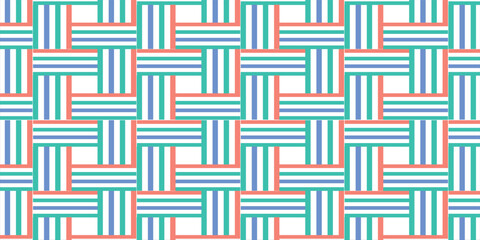 beige, orange, pink, green and black parquet background, strip in parquet seamless repeat style design for fabric printing or wallpaper or background, chessboard, square checkerboard