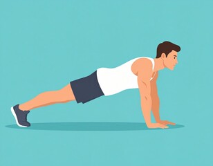 Man Performing Plank Exercise