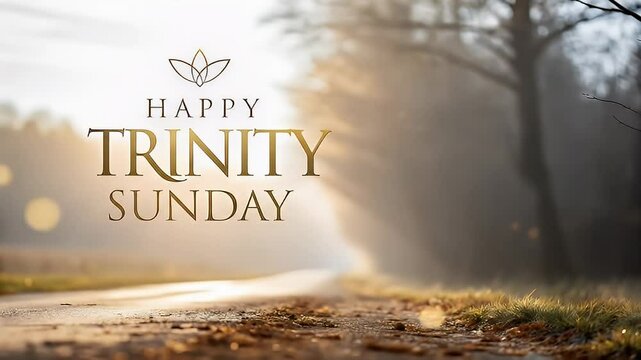 Happy Trinity Sunday A Peaceful Sunrise Scene Celebrating the Holy Trinity