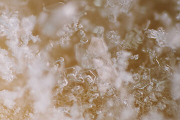 Macro pattern of ice crystal form on top layer of frozen food