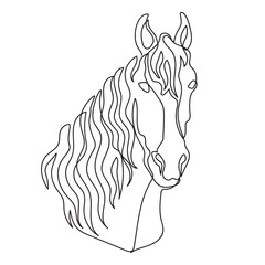 Horse head in one continuous line drawing vector