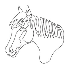 Grace horse head in profile one continuous line drawing vector
