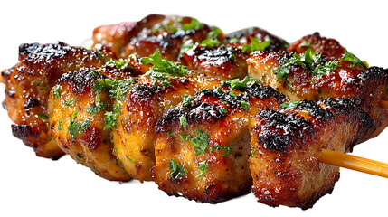 Grilled Chicken Skewers BBQ Food Photography Closeup