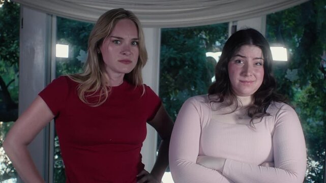 women disapproving saying no slow motion