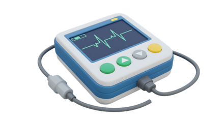 Portable heart rate monitor device 3d render isolated on white background