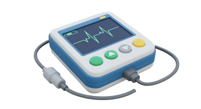 Portable heart rate monitor device 3d render isolated on white background