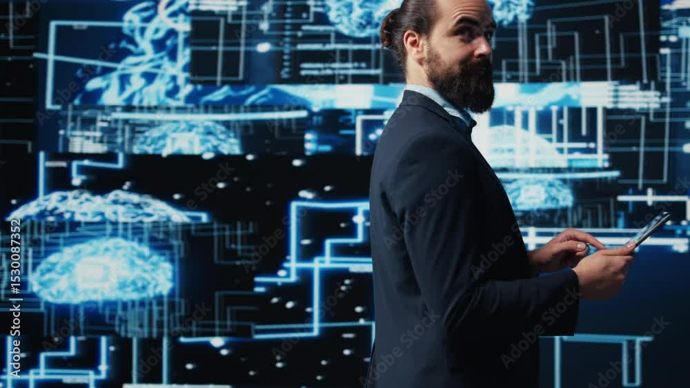 Poster it specialist interacting with digital ai neural networks for deep learning and algorithmic thinking