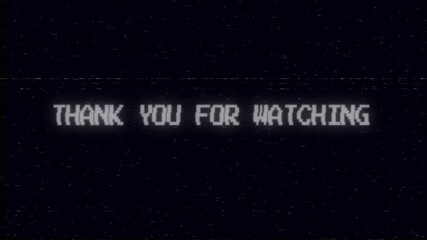VHS Thank You Text Animation Old Tape . 4K Video