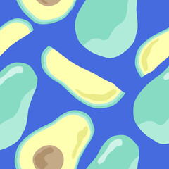 Cute avocado fruits pattern background vector design