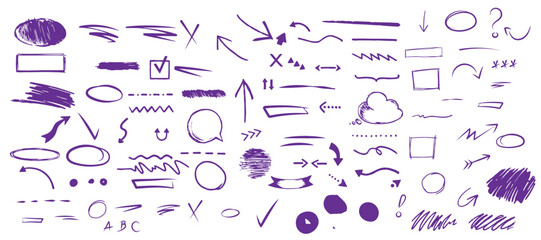 Versatile Hand Drawn Doodle Arrows Shapes Elements for Design Projects