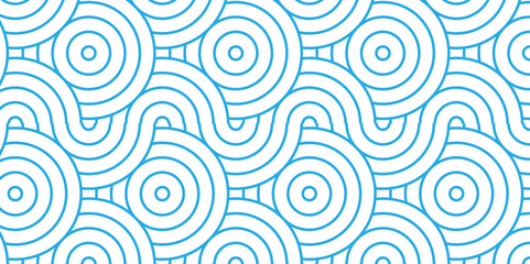 Minimal vector Overlapping Pattern Minimal diamond geometric waves spiral abstract circle wave line. blue seamless tile stripe geometric create retro line pattern background.	

