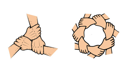 Teamwork Unity Collaboration Hands Graphic Design Illustration Partnership Support Group People Connected