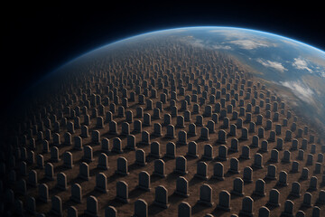 Earth has grown so old that most of its land has turned into human graveyards