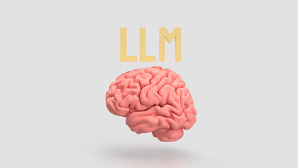 The LLM and Brain for Technology concept 3d Rendering.