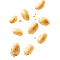 Obraz premium Potatoes falling colorful background food vegetable healthy eating