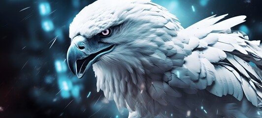 white griffin in Delfts Blauw, ai generative