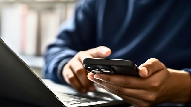 Businessman using a laptop for digital communication