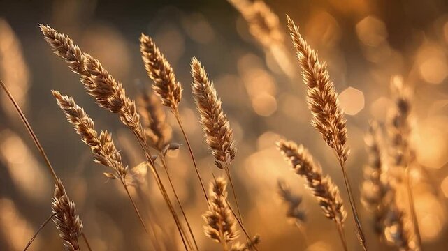 Wheat Plant Glowing in Morning Light in the Field