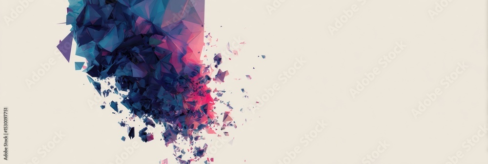 Aufkleber Mobile App Crash Screen Displaying Abstract Geometric Distortion on the Left Margin With a Clean White Background