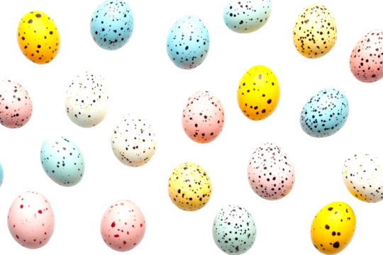 Decorative speckled easter eggs festive top celebration isolated on transparent background