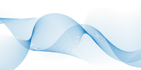 Abstract blue flowing wave lines background. Modern glowing moving lines design. Modern blue moving lines design element. Futuristic technology concept. Vector illustration.