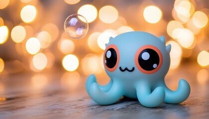 Cute little octopus toy. AI.