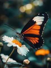 Beautiful butterfly on a flower. AI.